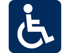 Zugänglich für gehbehinderte oder auf einen Rollstuhl angewiesene Menschen